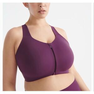 Knix 8++ Catalyst Front Zip Sports Bra Purple Activewear Full Coverage NEW